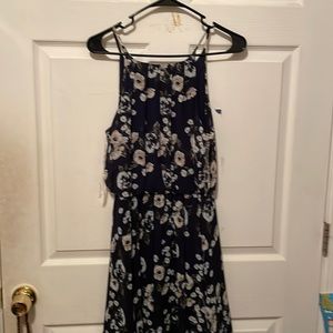 New black flower summer dress